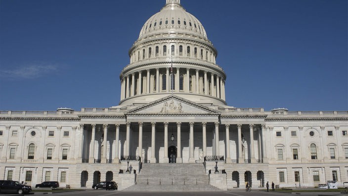 Außenansicht des Capitols in Washington (USA).