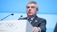 IOC-Praesident Dr. Thomas BACH,  spricht nach seiner Wahl als DOSB-Ehrenpraesident.