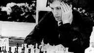 Bobby Fischer 1972 beim Schachturnier in Belgrad, Jugoslawien