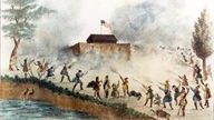 Seminolen-Angriff auf US-Fort am Lake Okeechobee in Florida 1837 