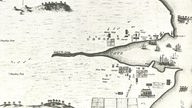 Karte der ersten Sträflingskolonie Australiens am Port Jackson, dem natürlichen Hafen des späteren Sydney, aus dem Jahre 1789, gezeichnet von einem Sträfling