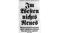 Titelseite des Romans "Im Westen nichts Neues" von Erich Maria Remarque, wahrscheinlich von der Erstausgabe aus dem Jahr 1929