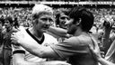 Karl-Heinz-Schnellinger (li.) und Tarcisio Burgnich nach WM-Halbfinale 1970