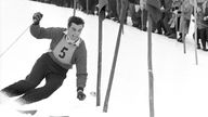 Toni Sailer bei Hahnenkammrennen in Kitzbühel 1956