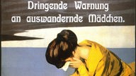 "Dringende Warnung an auswandernde Maedchen",  Plakat des Deutschen Nationalkomitees zur internationalen Bekaempfung des Maedchenhandels