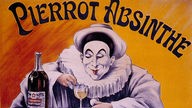 Werbung für Absinth der Marke Pierrot, um 1900