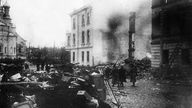 Zerstörungen während des Matrosenaufstands in Kronstadt gegen die Rote Armee (Aufnahme vom März 1921) 