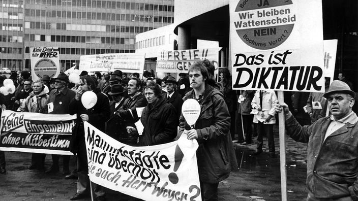 9.02.1974, Demonstration gegen die Pläne der Landesregierung in NRW
