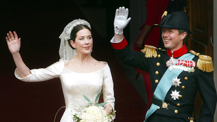 Frederik, Kronprinz von Dänemark, und Mary Donaldson heiraten am 14.05.2004 im Kopenhagener Dom