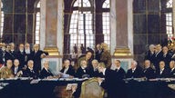 Unterzeichnung des Versailler Vertrages am 28. Juni 1919 (Gemälde von William Orpen, um 1925)