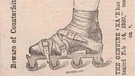 Werbung für Rollschuhe aus den 1860er-Jahren