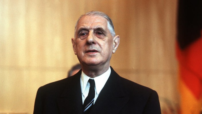 Charles de Gaulle, französischer Staatspräsident (Aufnahme bei einem Empfang im Kölner Rathaus im September 1962)