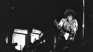 Monterey, 18.06.1967. Die Band "The Jimi Hendrix Experience" beim Montery Pop Festival.