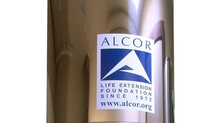 Ein Container der Firma Alcor, der "Stiftung für Lebensverlängerung" in Scottsdale, Arizona, in dem konservierte Leichen aufbewahrt werden