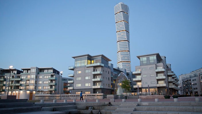 Hochhaus "Turning Torso" in Malmö, Totalansicht