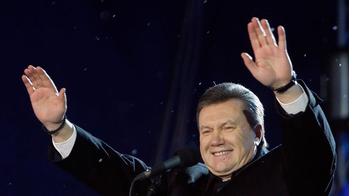 Viktor Janukowitsch, ukrainischer Politiker während einer Wahlkampfveranstaltung am 15.01.2010