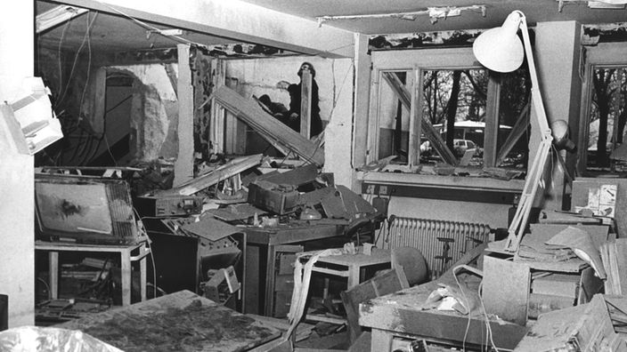 Redaktion von Radio Free Europe in München nach Bombenanschlag 1981