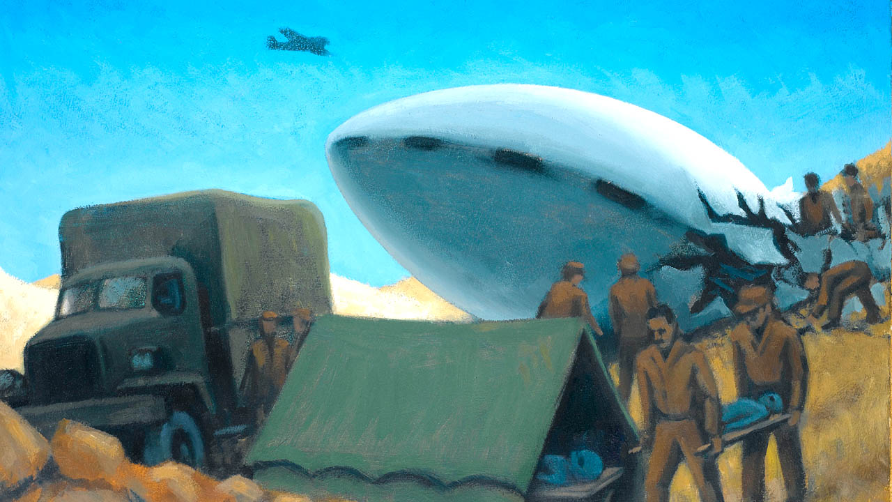 Gemälde der UFO-Funde in New Mexico
