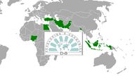 Länderkarte: Türkei, Ägypten, Indonesien, Iran, Malaysia, Nigeria, Pakistan, Bangladesch