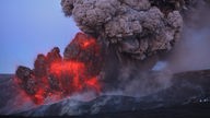 Krater des Eyjafjallajökull beim Ausbruch