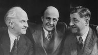 Die drei frohen Gesellen vom Reichssender Köln: Karl Wilhelmi, Rudi Rauher, Hans Salcher (Aufnahme von 1936)