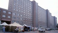 Ehemalige Stasi-Zentrale auf der Normannentsrasse in Berlin (Aufnahme von 1991)
