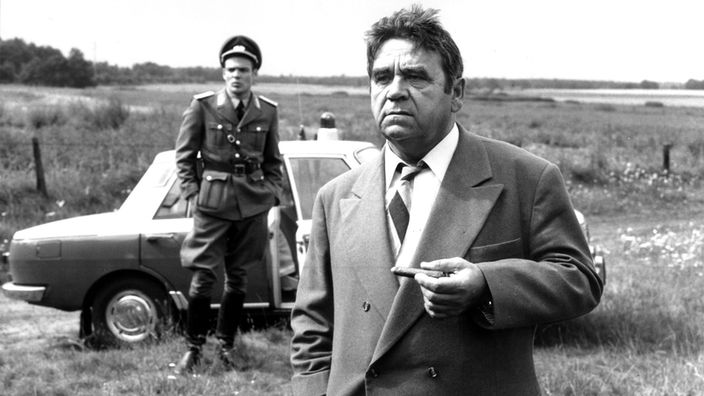 Walter Richter als Kommissar Trimmel in "Taxi nach Leipzig", 1970