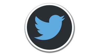 Das Twitter Symbol in einem dunkel grauen Keis