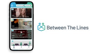 Bild eines Handy mit der geöffneten App "Between the lines"