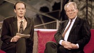 ZAK 02.02.1990; Moderator Friedrich Küppersbusch im Gespräch mit Altbundeskanzler Willy Brandt