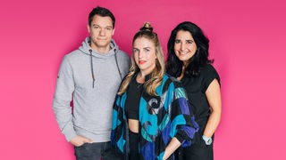 Das neue Leitungsteam Dennis Horn, Daniela Woytewicz und Sender-Chefin Schiwa Schlei