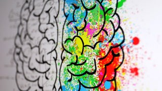 Buntes Graffiti in Form eines Gehirns