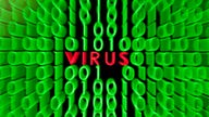Das Wort Virus ist auf einem Computerbildschirm zu sehen