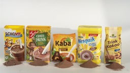 Das Bild zeigt die getesteten Marken Kakaopulver.