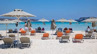 Das Bild zeigt den Strand von Balos auf Kreta in Griechenland.