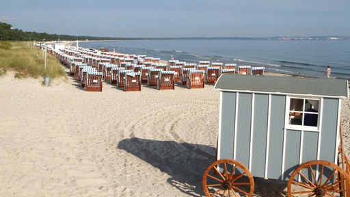 Strand von Binz auf Rügen mit Strandkörben