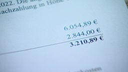 Das Bild zeigt einen Ausschnitt einer Heizkostennebenabrechnung. Darauf zu sehen eine vierstellige zu zahlende Summe.