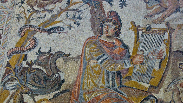 Orpheus Mosaik im Museum in Shahba in Syrien