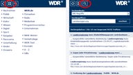 Screenshot einer WDR.de-Seite