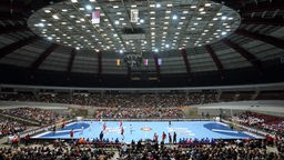 Westfalenhalle beim Vier-Nationen-Handballturnier 2014