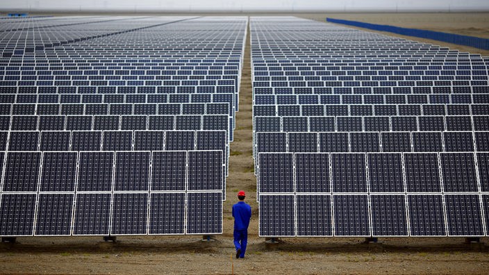 Solarpark in der chinesischen Provinz Lanzhou